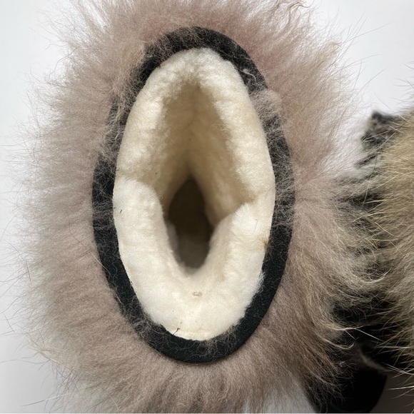 MARTINE ET BONAL Woman's Suede/Fur Sheepskin Lined Boots Size Large (W 8.5) - Picture 5 of 16